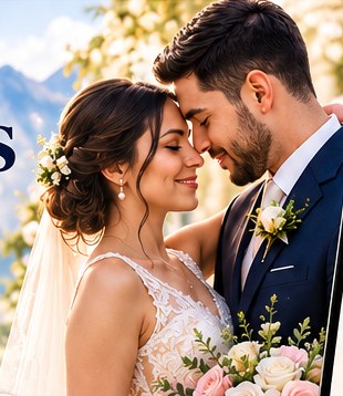 Pareja de novios en una celebración